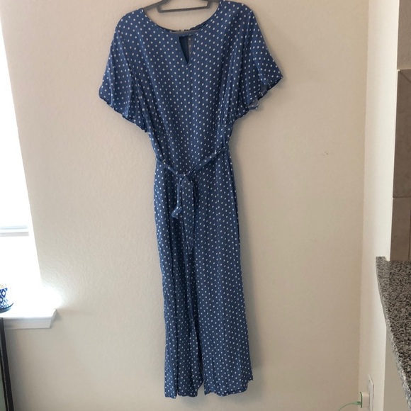 BloomChic Blue Polka Dot Belted Jumpsuit NWOT 18-20 - Picture 3 of 5